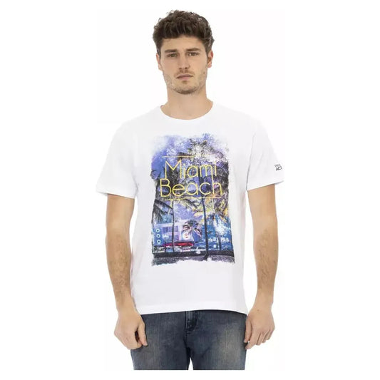 Trussardi Action White Cotton Men T-Shirt Trussardi Action Light Gray