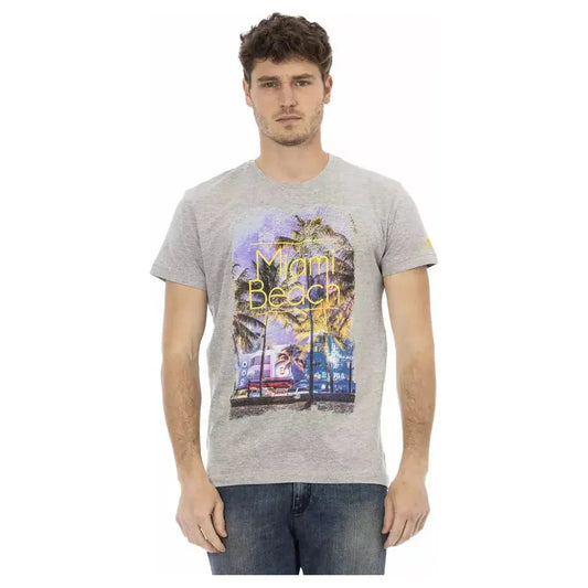 Trussardi Action Gray Cotton Men T-Shirt Trussardi Action Gray