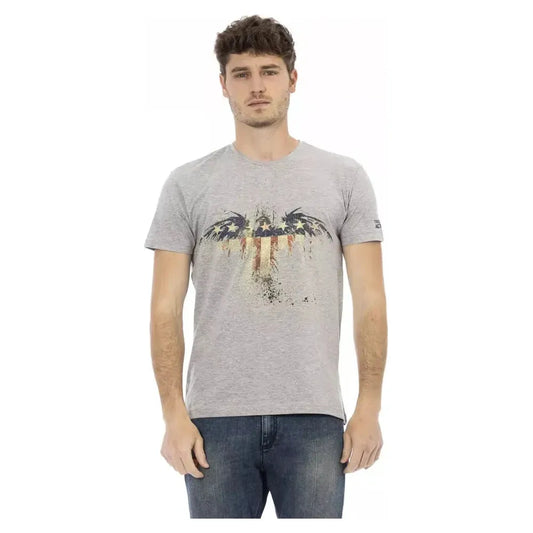 Trussardi Action Gray Cotton Men T-Shirt Trussardi Action Gray