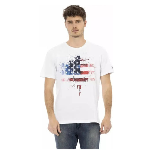 Trussardi Action White Cotton Men T-Shirt Trussardi Action Dark Slate Gray