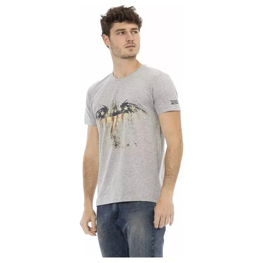 Trussardi Action Gray Cotton Men T-Shirt Trussardi Action Gray