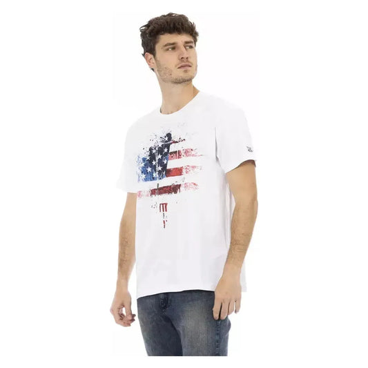 Trussardi Action White Cotton Men T-Shirt Trussardi Action Dark Slate Gray