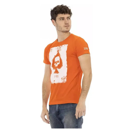 Trussardi Action Orange Cotton Men T-Shirt Trussardi Action Coral