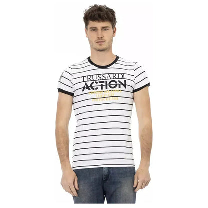 Trussardi Action White Cotton Men T-Shirt