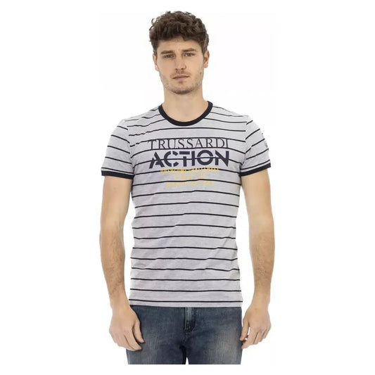 Trussardi Action Gray Cotton Men T-Shirt Trussardi Action Gray