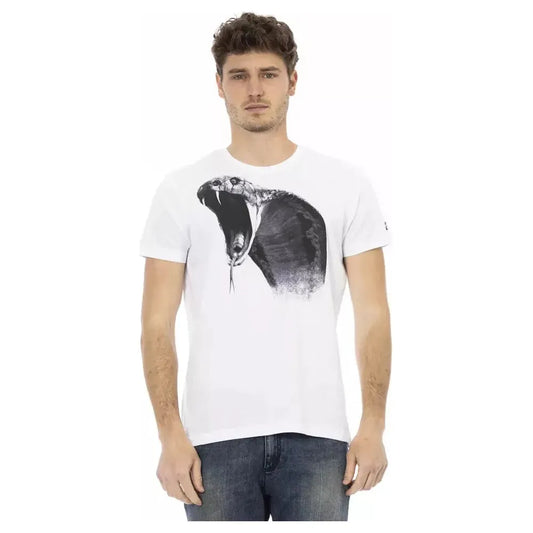 Trussardi Action White Cotton Men T-Shirt Trussardi Action Dark Slate Gray