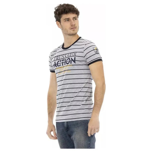 Trussardi Action Gray Cotton Men T-Shirt Trussardi Action Gray
