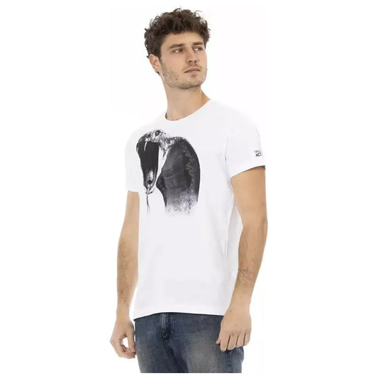 Trussardi Action White Cotton Men T-Shirt Trussardi Action Lavender