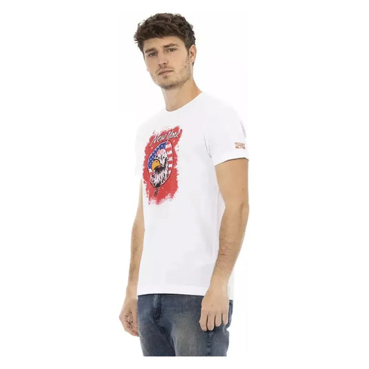 Trussardi Action White Cotton Men T-Shirt Trussardi Action Misty Rose