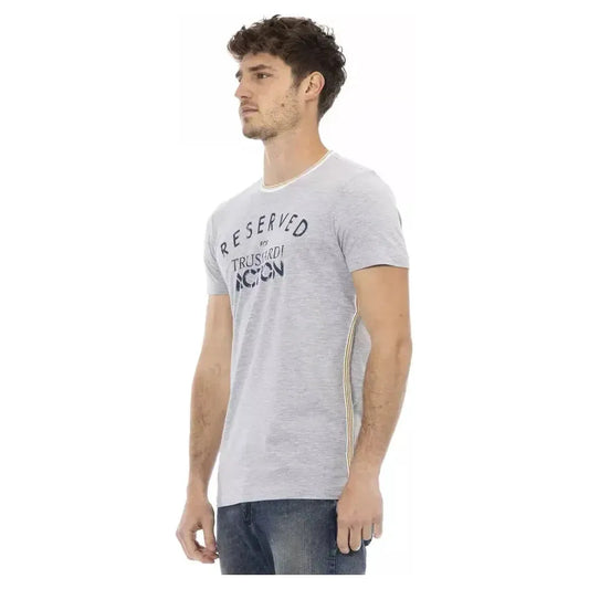 Trussardi Action Gray Cotton Men T-Shirt Trussardi Action Gray
