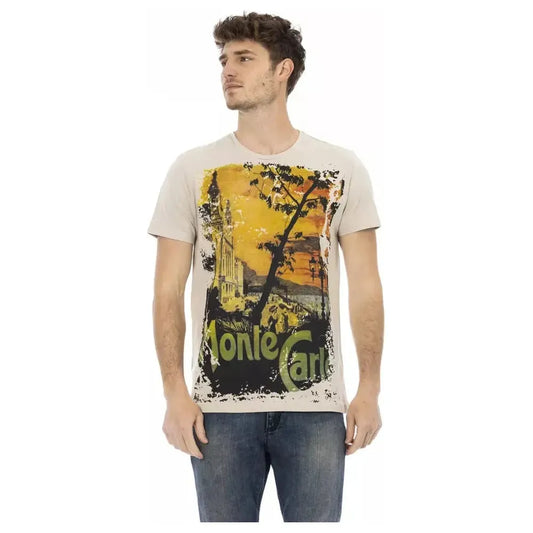 Trussardi Action Beige Cotton Men T-Shirt Trussardi Action Rosy Brown