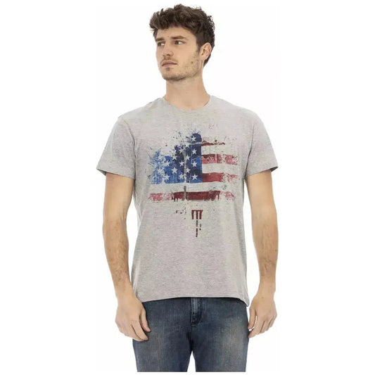 Trussardi Action Gray Cotton Men T-Shirt Trussardi Action Gray