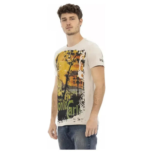Trussardi Action Beige Cotton Men T-Shirt Trussardi Action Rosy Brown