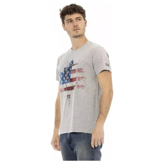 Trussardi Action Gray Cotton Men T-Shirt Trussardi Action Gray
