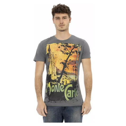Trussardi Action Gray Cotton Men T-Shirt Trussardi Action Rosy Brown