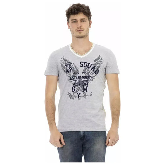 Trussardi Action Gray Cotton Men's T-Shirt Trussardi Action Gray