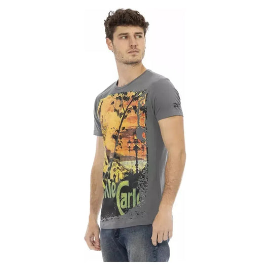 Trussardi Action Gray Cotton Men T-Shirt Trussardi Action Dim Gray