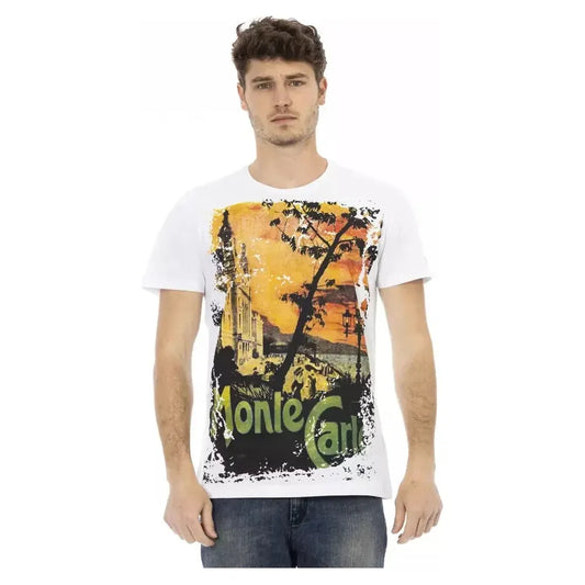 Trussardi Action White Cotton Men T-Shirt Trussardi Action Dark Slate Gray