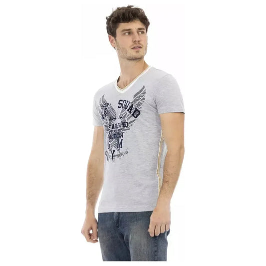 Trussardi Action Gray Cotton Men's T-Shirt Trussardi Action Gray