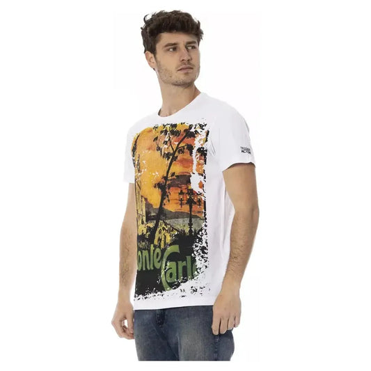 Trussardi Action White Cotton Men T-Shirt Trussardi Action Rosy Brown