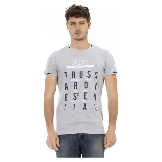 Trussardi Action Gray Cotton Men T-Shirt Trussardi Action Gray