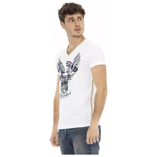 Trussardi Action White Cotton Men T-Shirt Trussardi Action Light Gray