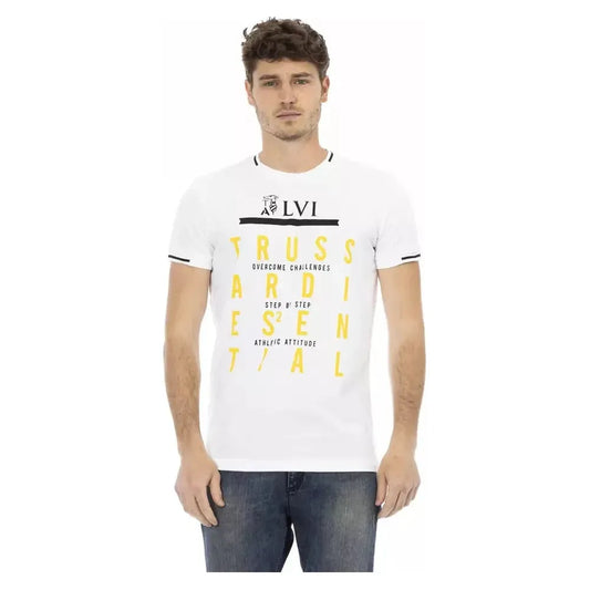 Trussardi Action White Cotton Men T-Shirt Trussardi Action Light Gray