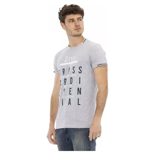 Trussardi Action Gray Cotton Men T-Shirt Trussardi Action Light Gray