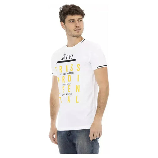 Trussardi Action White Cotton Men T-Shirt Trussardi Action Light Gray