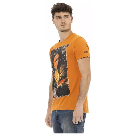 Trussardi Action Orange Cotton Men T-Shirt Trussardi Action Dark Khaki