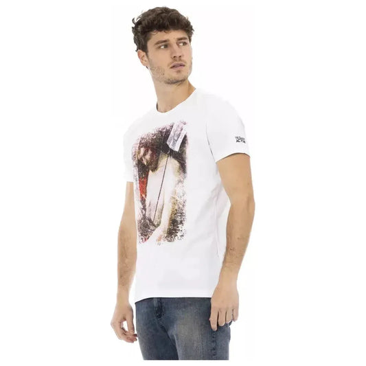 Trussardi Action White Cotton Men T-Shirt Trussardi Action Antique White