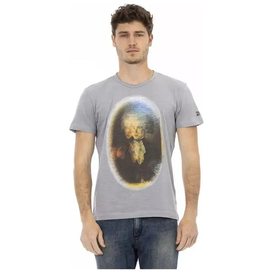 Trussardi Action Gray Cotton Men T-Shirt Trussardi Action Dark Gray