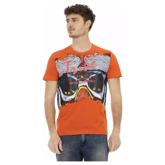 Trussardi Action Orange Cotton Men's T-Shirt Trussardi Action Dark Salmon