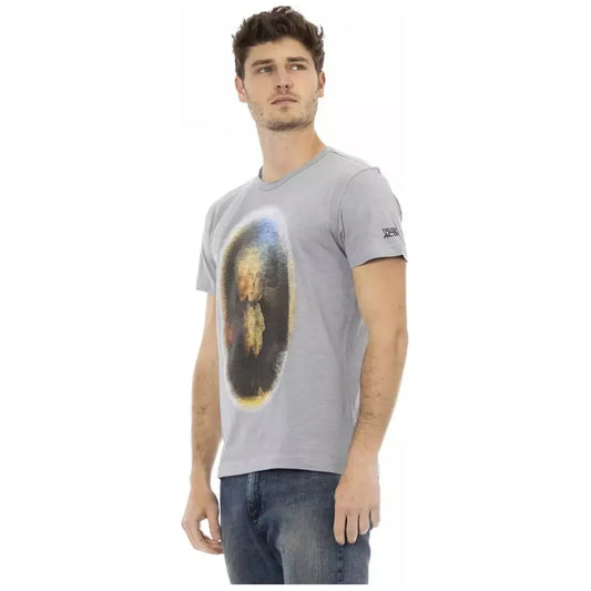 Trussardi Action Gray Cotton Men T-Shirt Trussardi Action Dark Gray