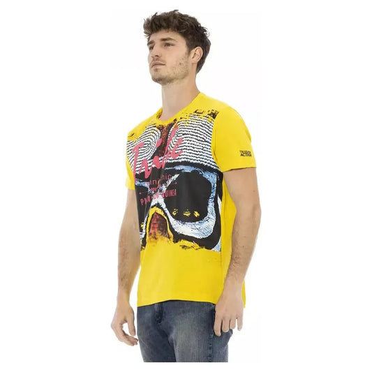 Trussardi Action Yellow Cotton Men T-Shirt Trussardi Action Dark Khaki