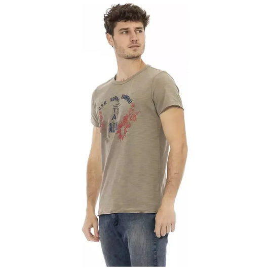 Trussardi Action Green Cotton Men T-Shirt Trussardi Action Rosy Brown