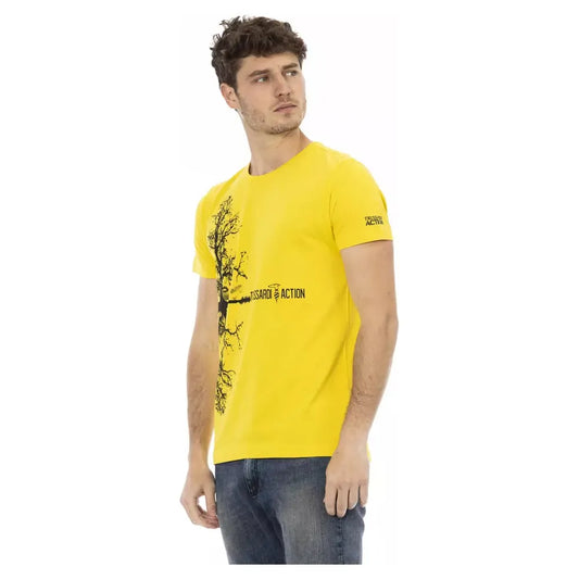 Trussardi Action Yellow Cotton Men T-Shirt Trussardi Action Sandy Brown