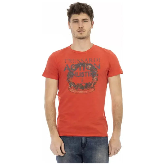 Trussardi Action Red Cotton Men T-Shirt Trussardi Action Sienna
