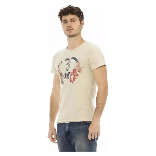 Trussardi Action Beige Cotton Men T-Shirt Trussardi Action Gray