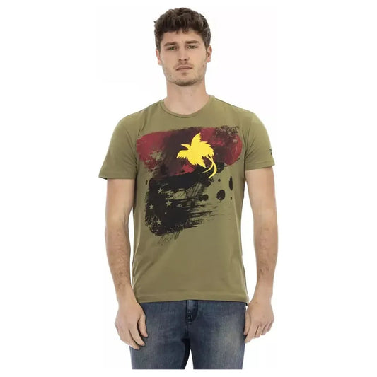 Trussardi Action Green Cotton Men's T-Shirt Trussardi Action Dim Gray
