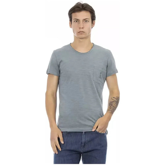 Trussardi Action Gray Cotton Men's T-Shirt Trussardi Action Light Slate Gray