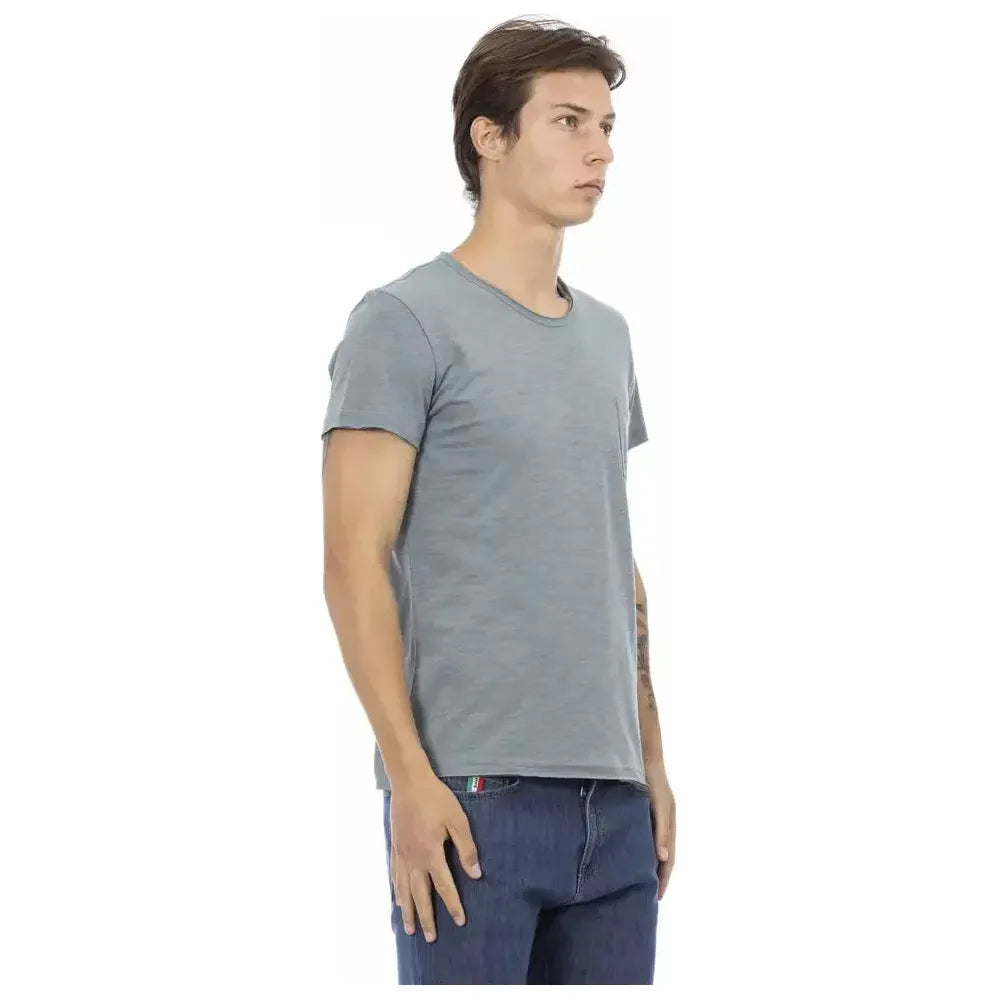 Trussardi Action Gray Cotton Men T-Shirt