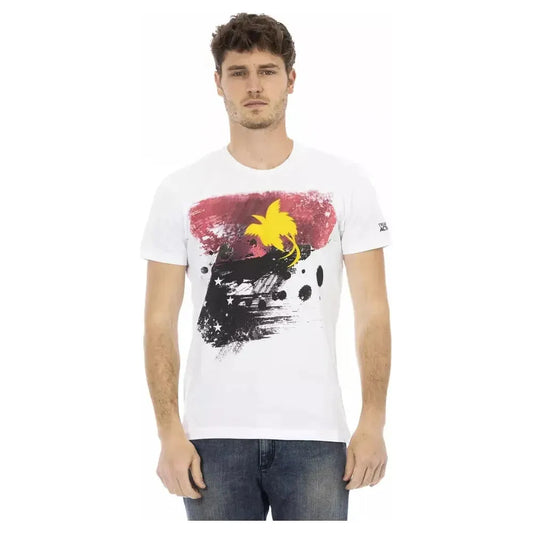 Trussardi Action White Cotton Men T-Shirt Trussardi Action Dark Slate Gray