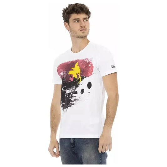 Trussardi Action White Cotton Men T-Shirt Trussardi Action Light Gray
