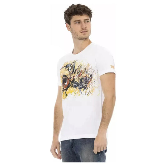 Trussardi Action White Cotton Men T-Shirt Trussardi Action Antique White