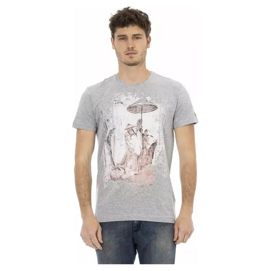 Trussardi Action Gray Cotton Men T-Shirt Trussardi Action Gray