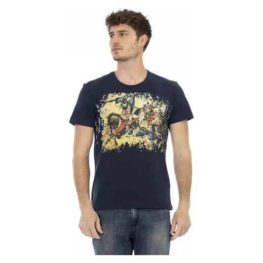 Trussardi Action Blue Cotton Men T-Shirt