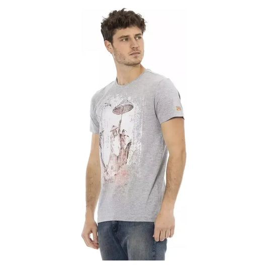 Trussardi Action Gray Cotton Men T-Shirt Trussardi Action Gray