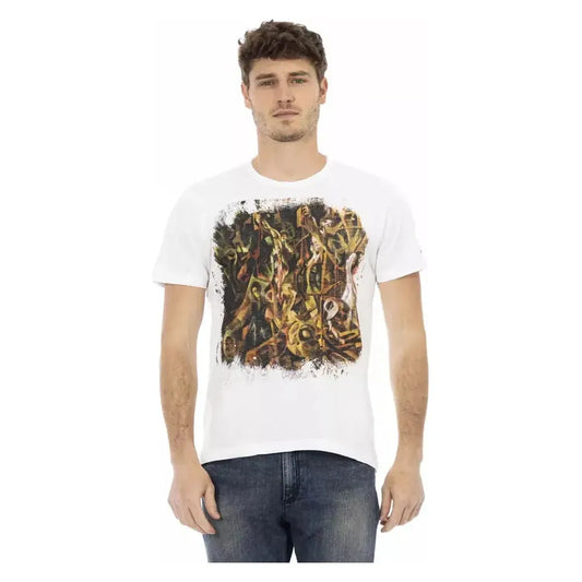 Trussardi Action White Cotton Men T-Shirt Trussardi Action Light Gray