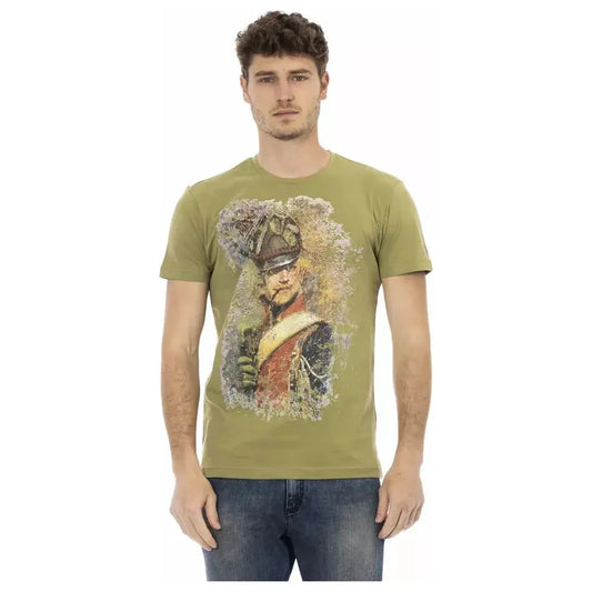 Trussardi Action Green Cotton Men T-Shirt Trussardi Action Rosy Brown